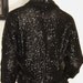 Reserved for atomicgirl56 Bad Girl Sparkle Midnight Black 50's Sequin Wool Sweater Jacket Rockabilly Gothic Pin-Up Fully Sequined Cardigan S M