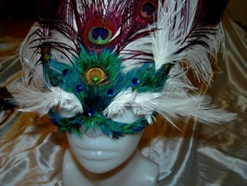 TheNakedParrot.com's Custom Feathered Mask Peacock Eyelashs