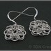 Parralel Chain Flower Sterling Silver Earrings