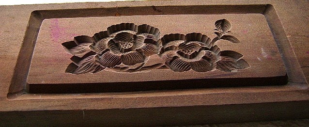 Vintage Japanese Kashigata Sweets Mold - Peony - Botan (P)