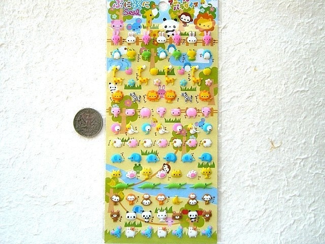 Cute Japanese Stickers - Panda And Bear By Pool Cool (S509)