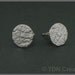 round textured coin shape sterling silver post earrings
