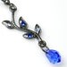 Beautiful Gunmetal and Sapphire Crystal Vine Earrings...