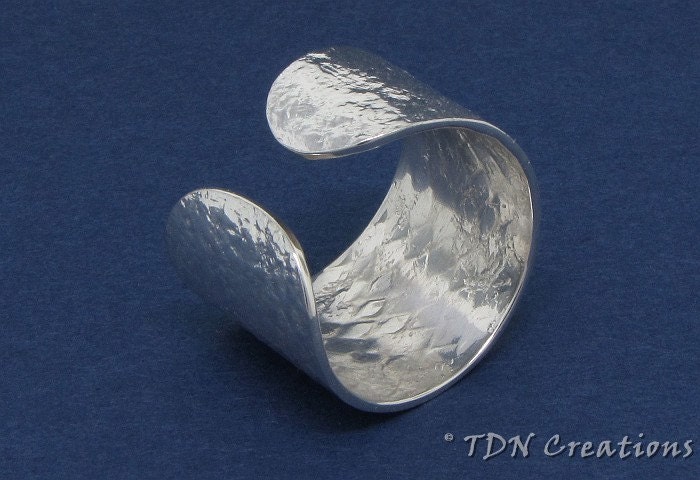 Textured sterling silver Open ring