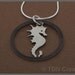 Double-sided Sea Horse sterling silver pendant with chain