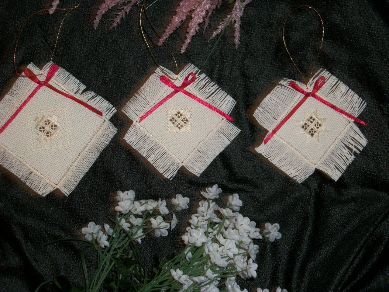 Hardanger Ornaments - Set of Three