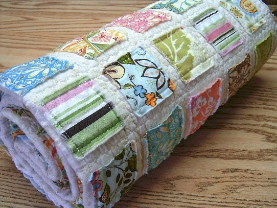 SEA BREEZES Quilt - MODA Nouveau Fabric - Blue Green Shabby Chic - Handmade - SEW FUN QUILTS