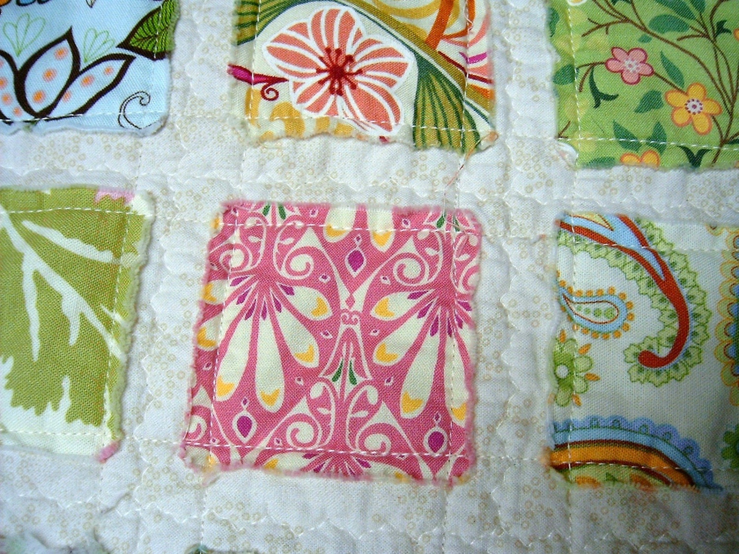 SEA BREEZES Quilt - MODA Nouveau Fabric - Blue Green Shabby Chic - Handmade - SEW FUN QUILTS