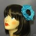 HALF OFF SALE-Boutique Style Soft Blue with Black Satin Hair Clip-exclusively from pink80sgirl
