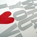 Live What You Love Letterpress Print Special Edition (Gray with red heart)