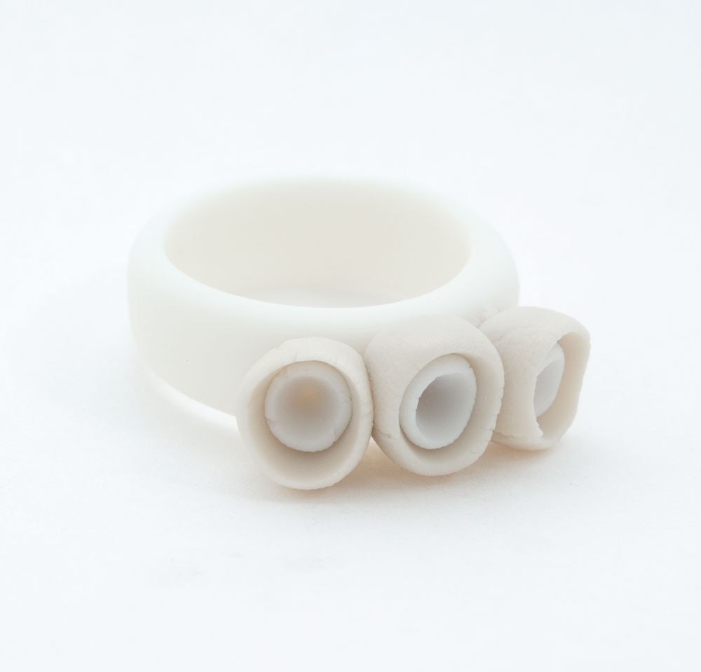 Rings For Women,Alicante White Ceramic Ring, Custom Ring,Gift Wrapping, Ecru and White