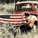 Americana 1949 GMC Jimmy and American Flag 16 x 20 Print