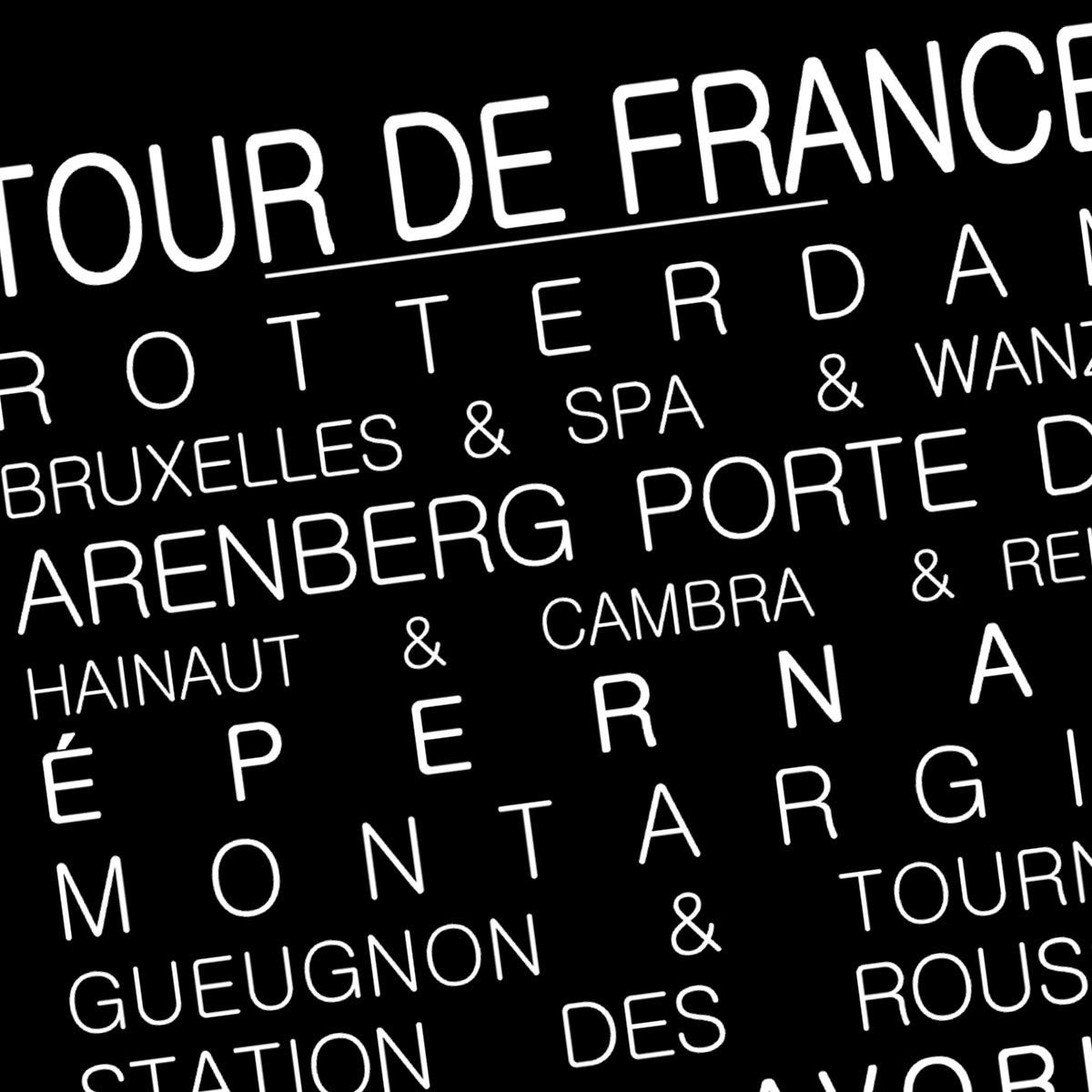 Tour De France Typography Bus Subway Destination roll 11x20 inch Canvas