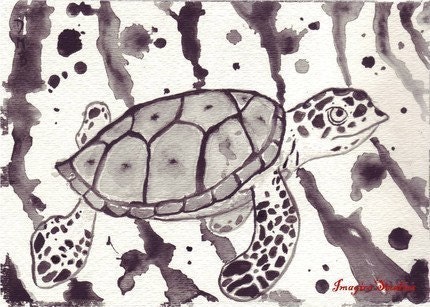 Kemps Ridley Sea Turtle - print 5x7 inch