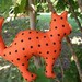 40 percent off - Plush Halloween Cat in Orange Polka Dot