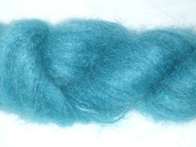 Teal Brushed Mohair Merino Yarn