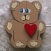 Wood Bear with Heart, Hand painted, Hand Made Wood Crafts by Carolina Country Crafts
