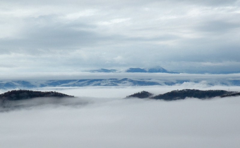 5ft x 3ft 1in Heaven on Earth - Misty Smoky Mountain modern decor wall print