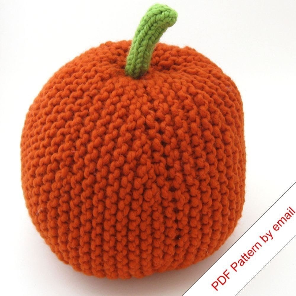 DIY Pumpkin Head Knitting Pattern (Large). Knit Your Own Jackolantern. PDF.