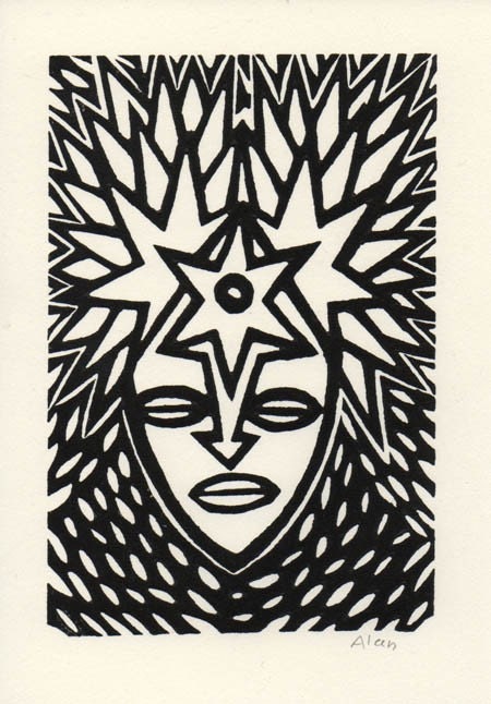 Hair. Linocut