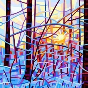 Abstract Landscape - Sunrise - 12 x 12 Print by Mandy Budan