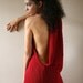 SALE Low Cut Body Knit Dress In Red by raghousenternational