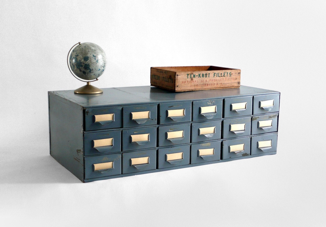 Vintage Metal Card Catalog - Mid Century Modern, Industrial, Storage