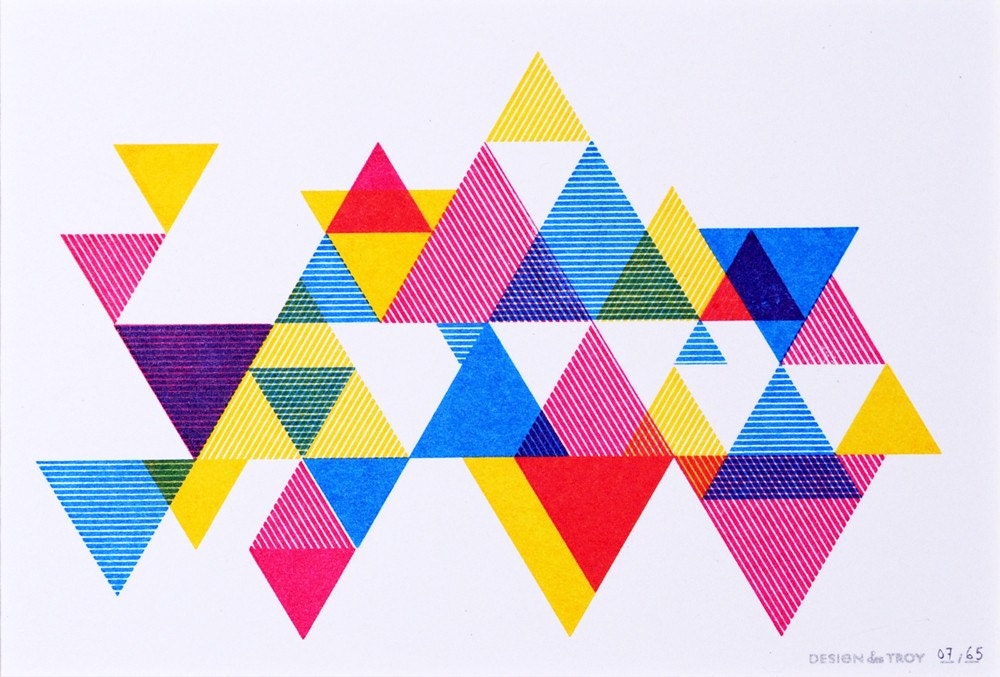 Process Color Triangle Print