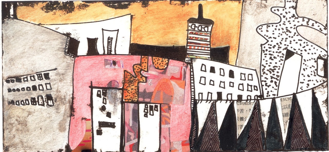 Santa Fe - Monoprint - Abstract Landscape