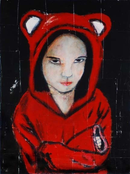 Girl in Red Bear Costume Painting - Are You Kidding Me