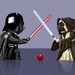 Pug Jedi duel dog art print