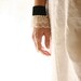 1940's style cuffs in ivory & black. Valentines day gift. 'Petite Cloud'.