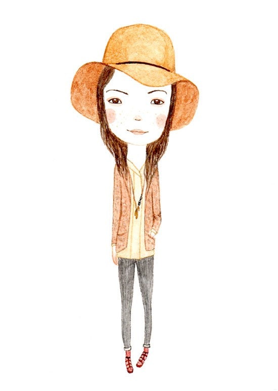 Happy in a Hat - 5 x 7 Print
