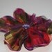 SALE Red, green and purple organza flower hair clip - Free Shipping