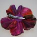 SALE Red, green and purple organza flower hair clip - Free Shipping