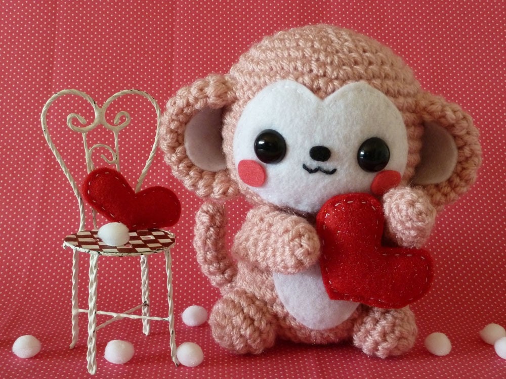 Valentine's Day Monkey Amigurumi