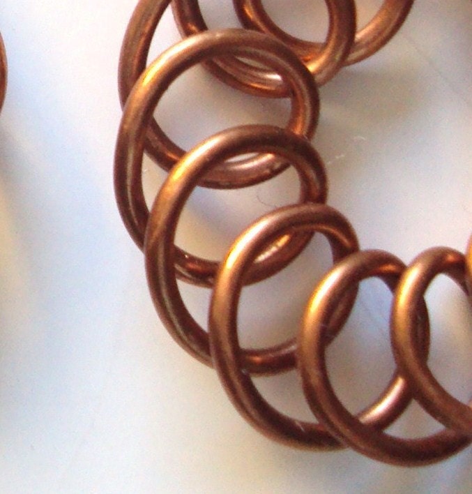 Earrings Copper  Coiled Dangles