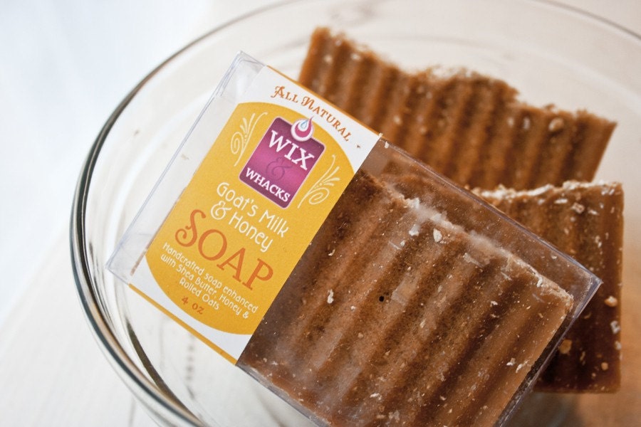 All Natural Goat's Milk Olive Oil Soap with Sweet African Honey and Roasted Oats - 4oz bar