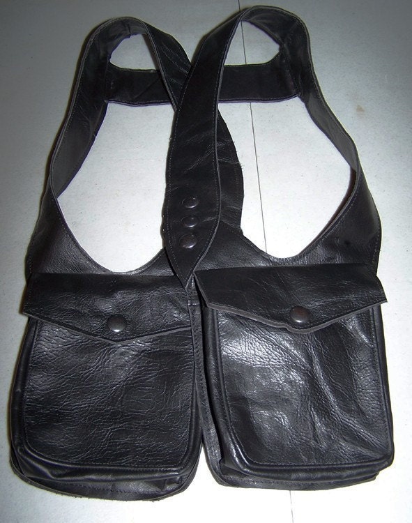 Darkwear Clothing Unisex Leather Double Holster Bag - MADE TO ORDER - 15 colors