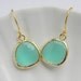 Aqua Bridesmaid Earrings - Gold Earrings - Bridal Earrings - Czech Glass - Bridesmaid Gift - Wedding