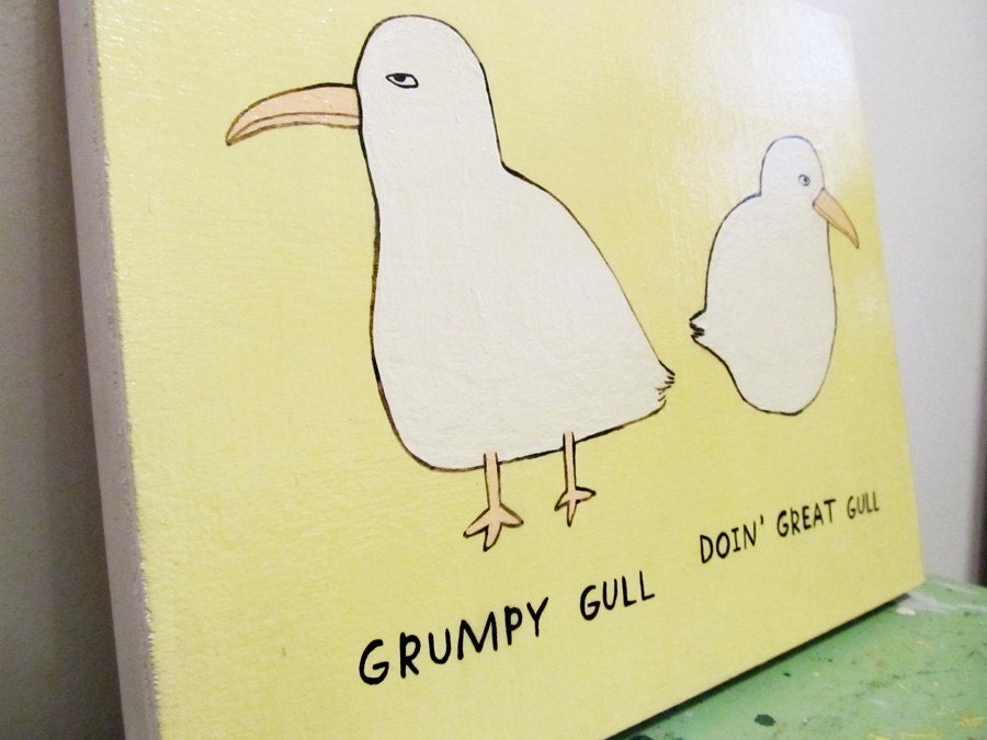 Grumpy Gull / Great Gull - Painting -