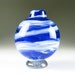 Blown Glass Bud Vase Deep Sapphire Blue and White Swirl