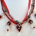 Red Ribbon Necklace Ruby Gemstone Swarovski Crystals