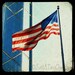 Waving American Flag in Downtown Chicago - TTV Photograph - 8x8 Metallic Print