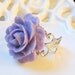 Coming Up Roses - Large Purple Rose on Silver Filigree Adjustable Ring