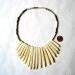 Vintage Gypsy Bib Necklace - Primitive Carved Bone Sticks & Beads - Tribal Bone Fringe - Ready To Wear or Repurpose
