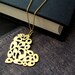 gold bubbly heart necklace. valentines day gift for her under 25.