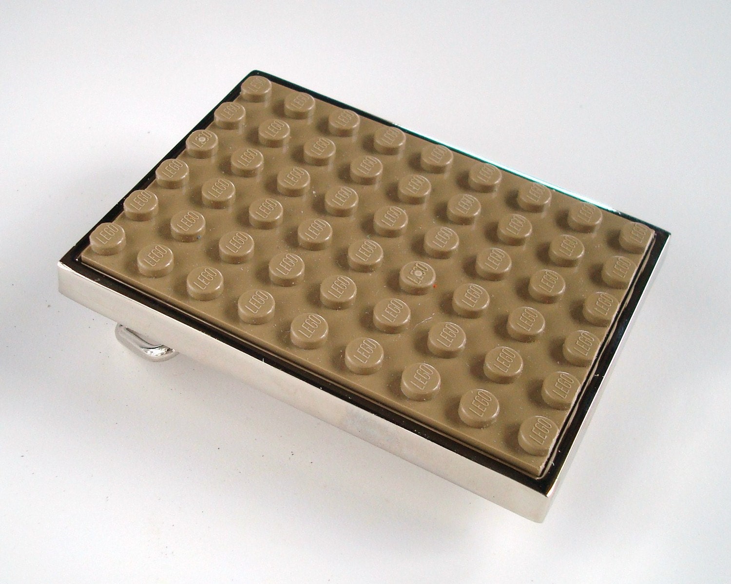 Belt Buckle made with upcycled Lego (r) plate in Tan