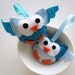 Christmas Stocking Stuffer, 2 mini felt owls perfect stocking stuffer Felt Owls ornaments