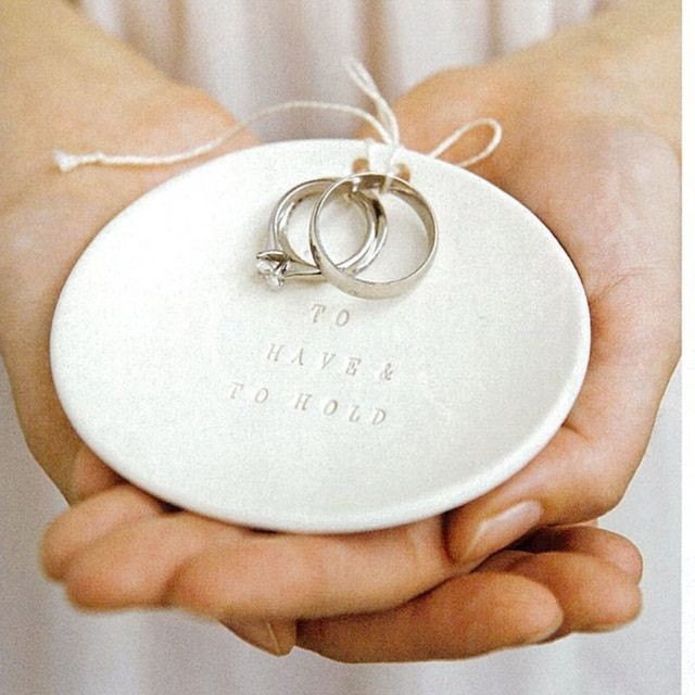 To Have And To Hold Ring Bearer Bowl (TM) wedding or commitment ceremony dish - THE Original Modern Heirloom by Paloma's Nest